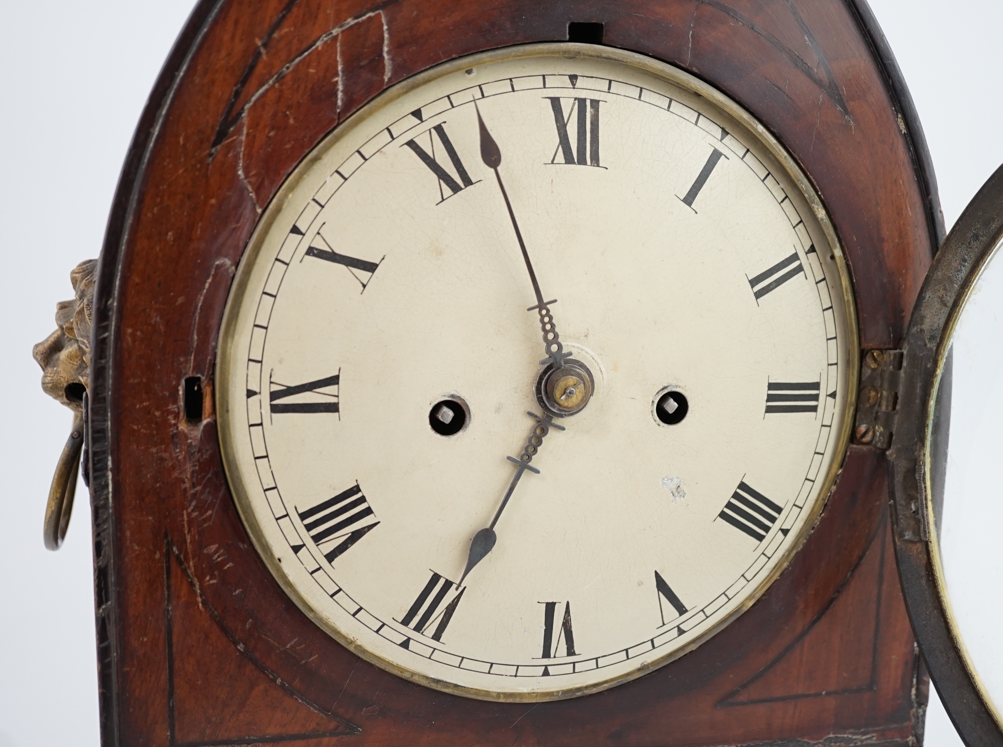 A Regency ebony strung mahogany bracket clock